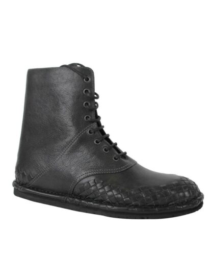 Bottega Veneta - Bottega Veneta Men's Dark Gray Leather Side Zipper Boots