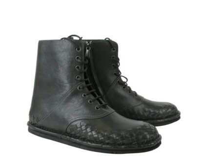 Bottega Veneta - Bottega Veneta Men's Dark Gray Leather Side Zipper Boots