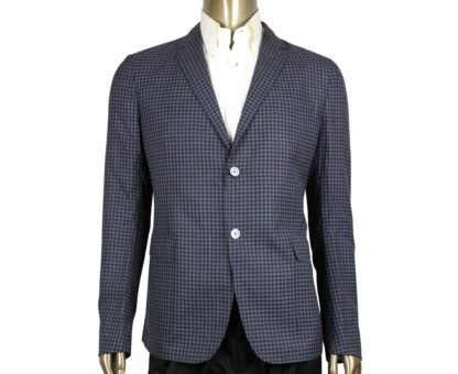 Gucci - Gucci Men's Formal Midnight Blue Grey Wool Jacket 2 Buttons