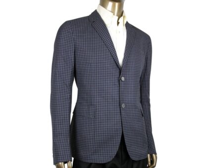 Gucci - Gucci Men's Formal Midnight Blue Grey Wool Jacket 2 Buttons