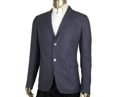 Gucci - Gucci Men's Formal Midnight Blue Grey Wool Jacket 2 Buttons