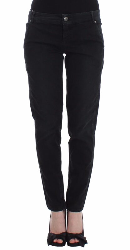 Ermanno Scervino - Sleek Black Slim Leg Designer Jeans