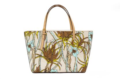 Tory Burch - Emerson Small Climbing Palms Printed Canvas Tote Handbag