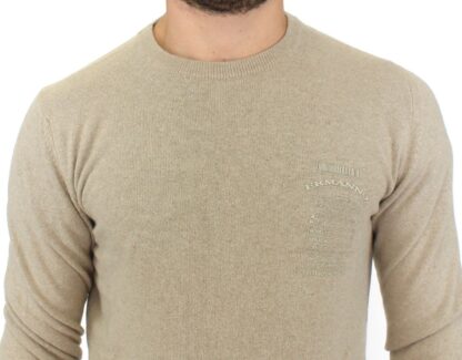 Ermanno Scervino - Chic Beige Crewneck Wool Blend Pullover