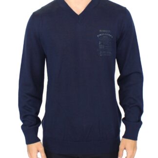 Ermanno Scervino - Elegant Black V-Neck Wool Blend Sweater