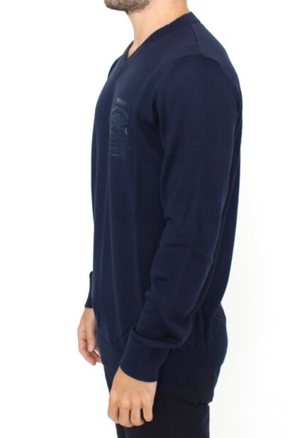 Ermanno Scervino - Elegant Blue V-Neck Wool Blend Pullover