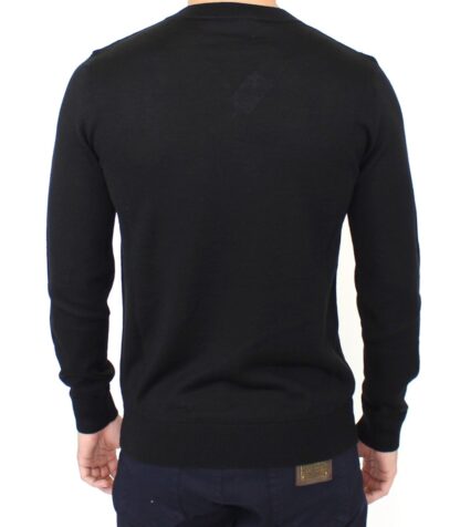 Ermanno Scervino - Elegant Black V-Neck Wool Blend Sweater