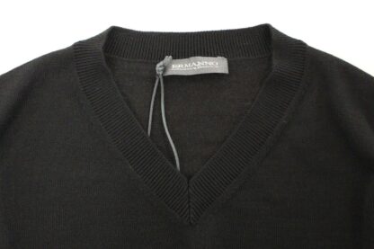 Ermanno Scervino - Elegant Black V-Neck Wool Blend Sweater