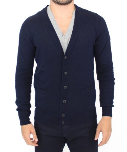 Ermanno Scervino - Chic Blue Wool Blend Cardigan Sweater