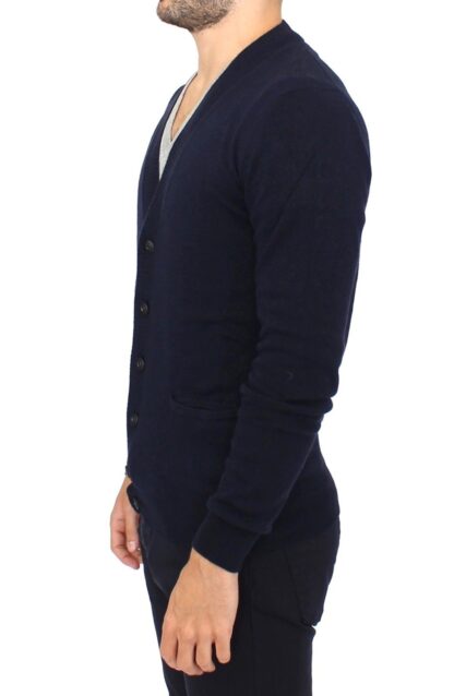 Ermanno Scervino - Chic Blue Wool Blend Cardigan Sweater