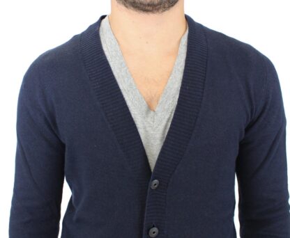 Ermanno Scervino - Chic Blue Wool Blend Cardigan Sweater