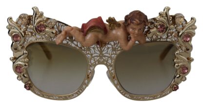 Dolce & Gabbana - Elegant Gold Frame Women's Sunglasses with Crystals