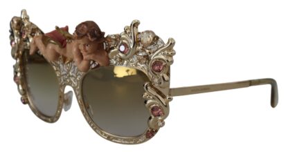 Dolce & Gabbana - Elegant Gold Frame Women's Sunglasses with Crystals