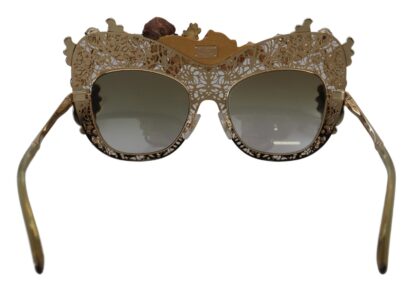 Dolce & Gabbana - Elegant Gold Frame Women's Sunglasses with Crystals