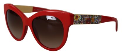 Dolce & Gabbana - Elegant Red Mosaico Cat-Eye Sunglasses