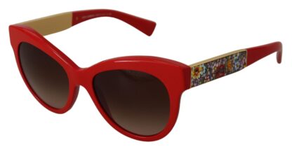 Dolce & Gabbana - Elegant Red Mosaico Cat-Eye Sunglasses