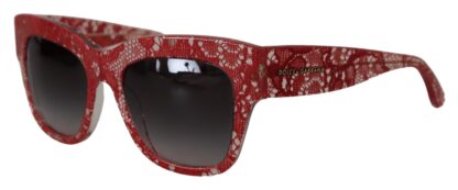 Dolce & Gabbana - Elegant Lace-Infused Red Sunglasses