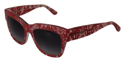 Dolce & Gabbana - Elegant Lace-Infused Red Sunglasses