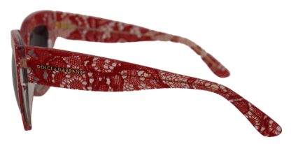 Dolce & Gabbana - Elegant Lace-Infused Red Sunglasses