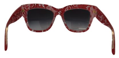 Dolce & Gabbana - Elegant Lace-Infused Red Sunglasses