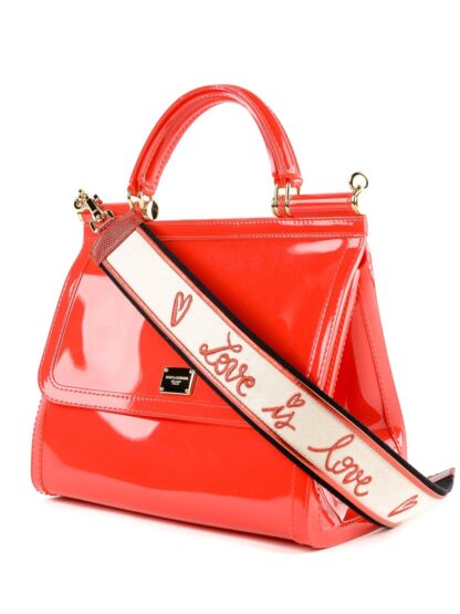 Dolce & Gabbana - Elegant Red Sicily Shoulder Bag with Gold-Tone Accents