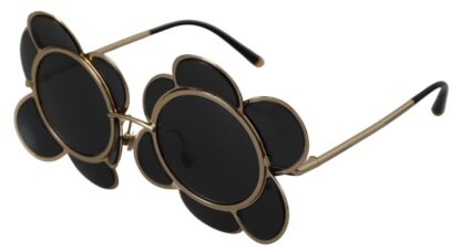 Dolce & Gabbana - Chic Floral-Formed Black and Gold Sunglasses