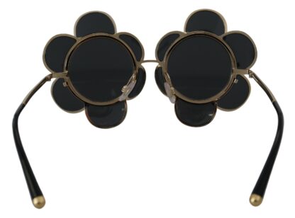 Dolce & Gabbana - Chic Floral-Formed Black and Gold Sunglasses