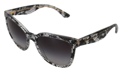 Dolce & Gabbana - Elegant White Lace Applique Sunglasses