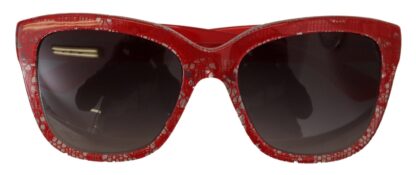 Dolce & Gabbana - Elegant Red Lace-Insert Sunglasses