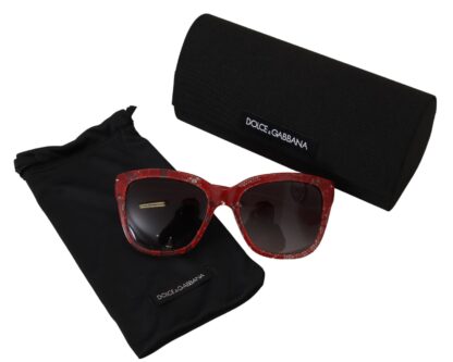 Dolce & Gabbana - Elegant Red Lace-Insert Sunglasses