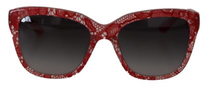 Dolce & Gabbana - Elegant Red Lace-Insert Sunglasses