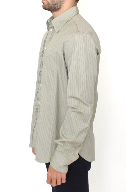 Ermanno Scervino - Elegantly Striped Green Casual Shirt