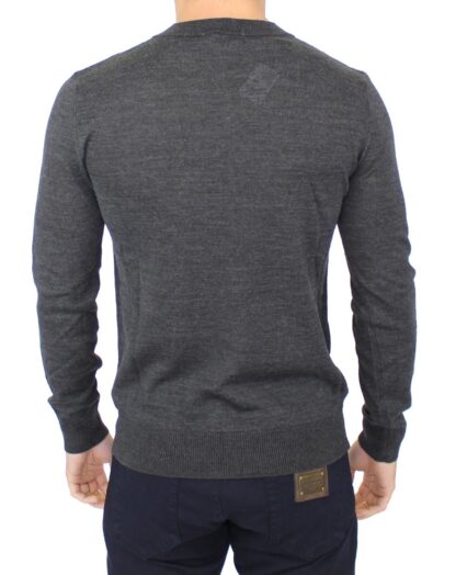 Ermanno Scervino - Chic Gray V-Neck Wool Blend Pullover Sweater