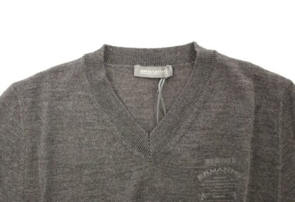 Ermanno Scervino - Chic Gray V-Neck Wool Blend Pullover Sweater