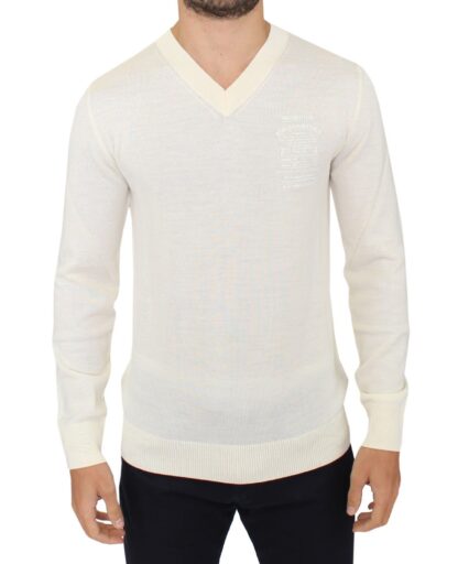 Ermanno Scervino - Off-White V-Neck Wool Blend Pullover