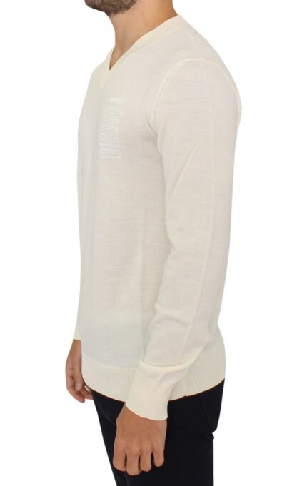 Ermanno Scervino - Off-White V-Neck Wool Blend Pullover