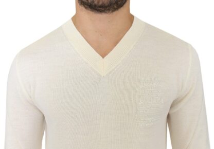 Ermanno Scervino - Off-White V-Neck Wool Blend Pullover