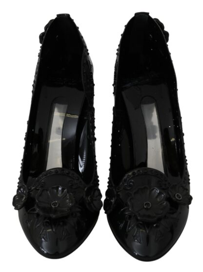 Dolce & Gabbana - Black Floral Crystal CINDERELLA Women's Shoes