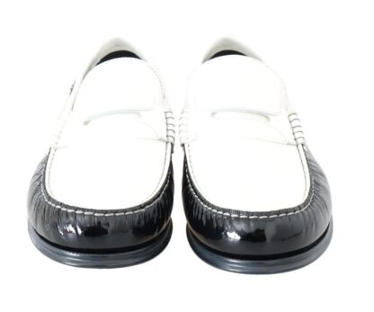 Dolce & Gabbana - Black White Leather Men's Loafers