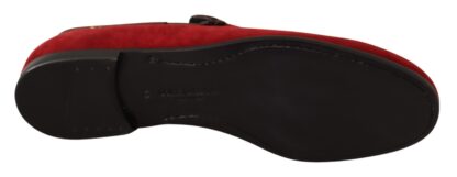 Dolce & Gabbana - Red Suede Leather Slip On Loafers Men's Shoes