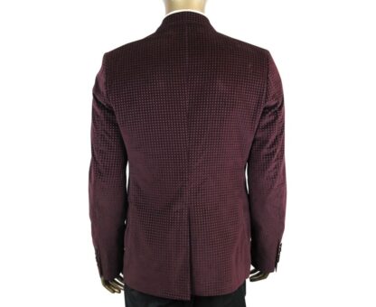 Gucci - Men's 2 Buttons Wine Printed Cotton Elastane Stretch Jacket