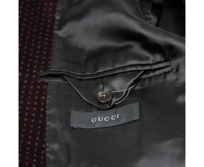 Gucci - Men's 2 Buttons Wine Printed Cotton Elastane Stretch Jacket