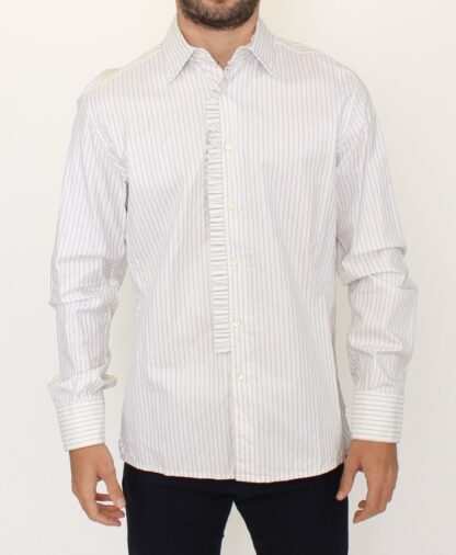 Ermanno Scervino - Elegant White Striped Cotton Dress Shirt