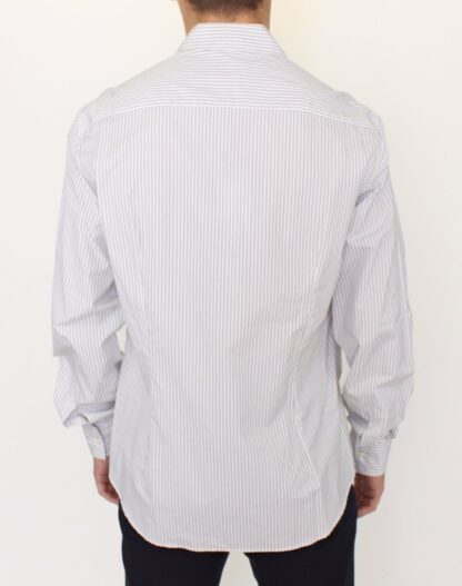 Ermanno Scervino - Elegant White and Gray Striped Cotton Shirt