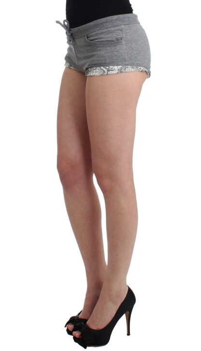 Ermanno Scervino - Chic Gray Lace-Trimmed Mini Shorts