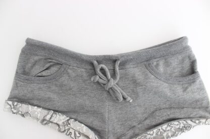 Ermanno Scervino - Chic Gray Lace-Trimmed Mini Shorts