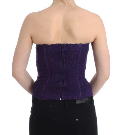 Ermanno Scervino - Purple Lace Silk Blend Bustier Corset