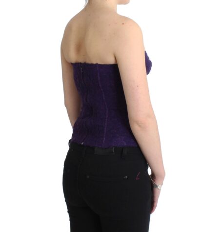 Ermanno Scervino - Purple Lace Silk Blend Bustier Corset