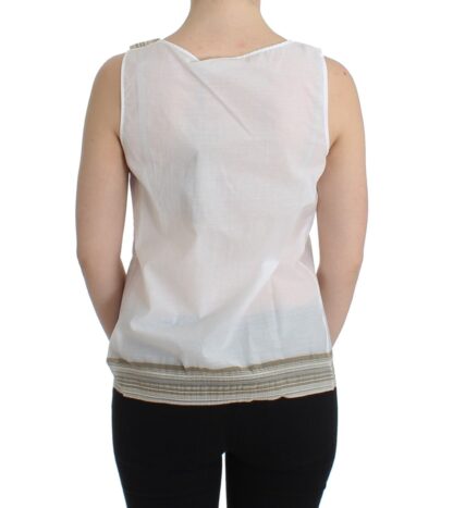 Ermanno Scervino - Elegant White Bow-Detailed Sleeveless Top