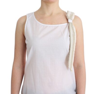 Ermanno Scervino - Elegant White Bow-Detailed Sleeveless Top